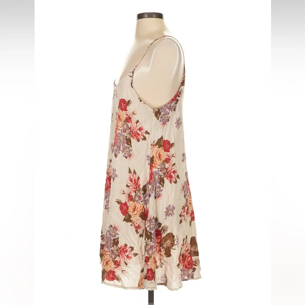 Brandy Melville | Swing Mini Dress Cream Vintage Floral Sleeveless Cotton Small - Picture 5 of 6
